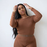 Ribbed Long Sleeve + Banded Short Set