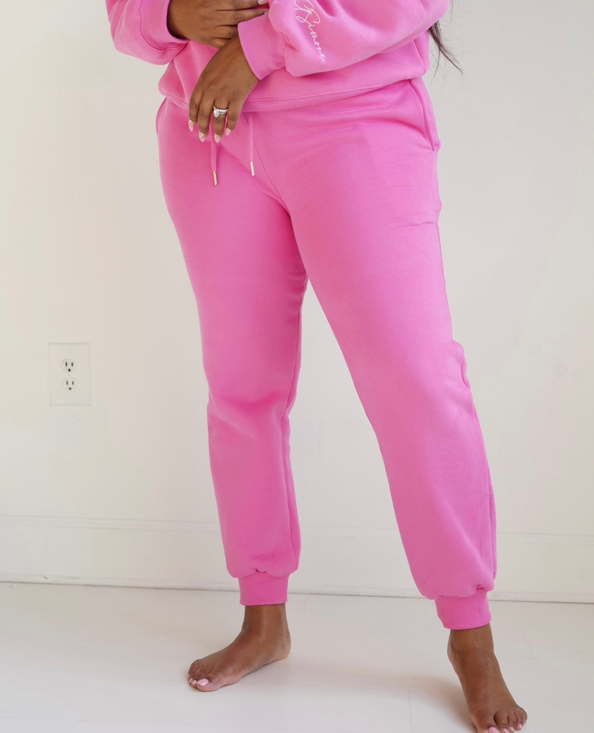 For Love & Lemons XS Rose Pink Josie Sweatpants High Rise Gym Sweat Pants  NWT