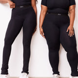 Ribbed Crewneck Tee + Banded Flare Legging Set