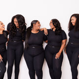 Ribbed Crewneck Tee + Banded Flare Legging Set