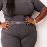 Ribbed Crewneck Tee + Banded Flare Legging Set