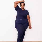 Ribbed Crewneck Tee + Banded Flare Legging Set