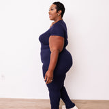 Ribbed Crewneck Tee + Banded Flare Legging Set