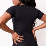 Ribbed Crewneck Tee + Banded Flare Legging Set