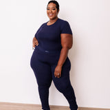 Ribbed Crewneck Tee + Banded Flare Legging Set