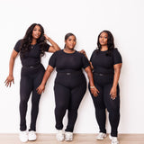 Ribbed Crewneck Tee + Banded Flare Legging Set