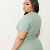 Pre-order: Ribbed Crewneck Tee+ Banded Flare Legging Set Spring- 04/20/26 Ship Date