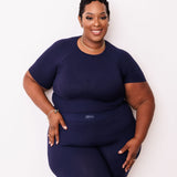 Ribbed Crewneck Tee + Banded Flare Legging Set