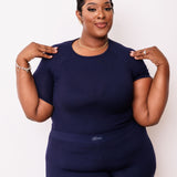 Ribbed Crewneck Tee + Banded Flare Legging Set