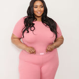 Pre-order: Ribbed Crewneck Tee+ Banded Flare Legging Set Spring- 04/20/26 Ship Date