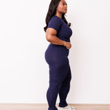 Ribbed Crewneck Tee + Banded Flare Legging Set