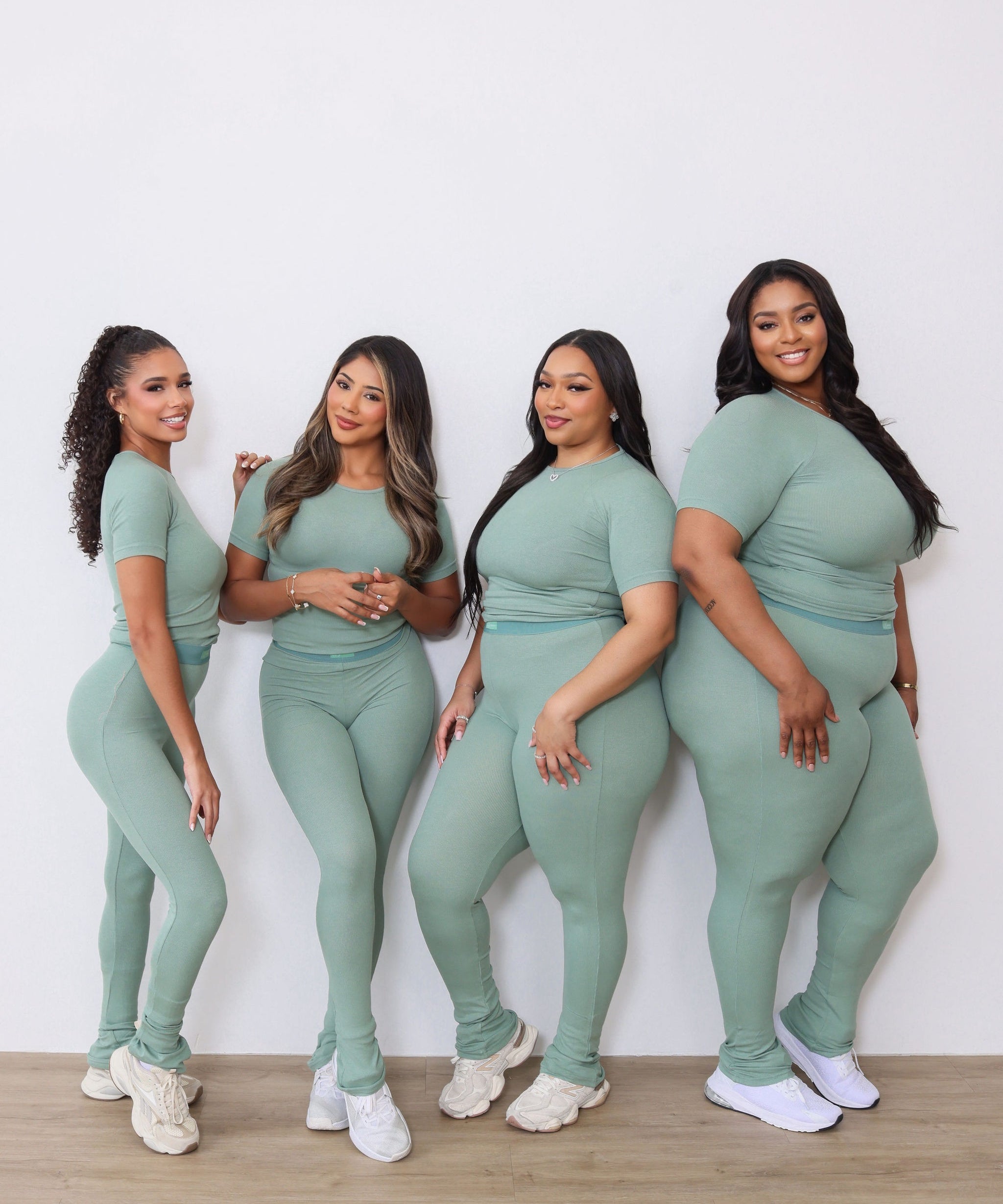 Pre-order: Ribbed Crewneck Tee+ Banded Flare Legging Set Spring- 04/20/26 Ship Date