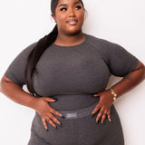 Ribbed Crewneck Tee + Banded Flare Legging Set